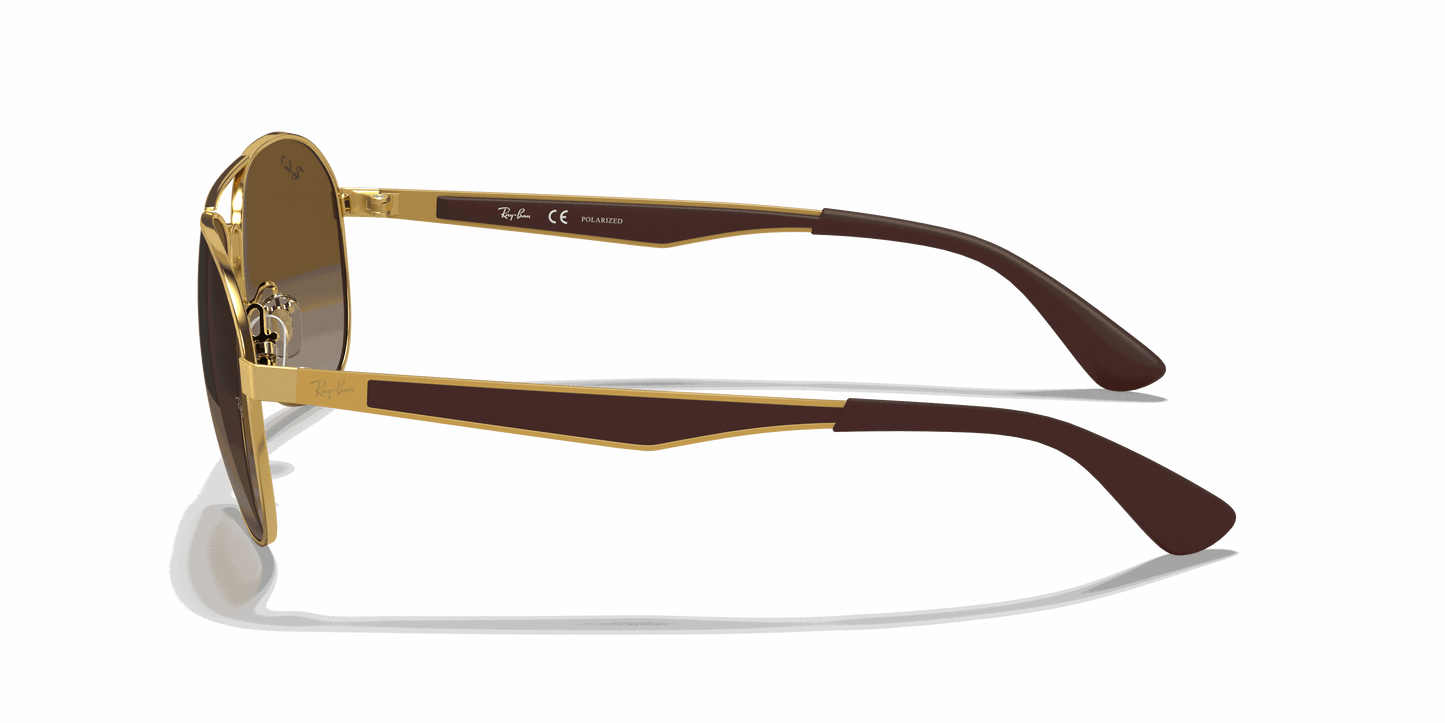 [Brown Lenses, Polished Arista Gold Frame]