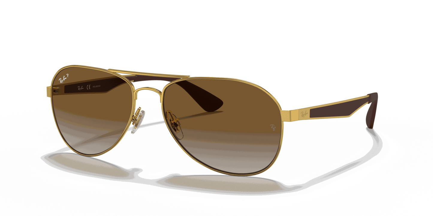 [Brown Lenses, Polished Arista Gold Frame]
