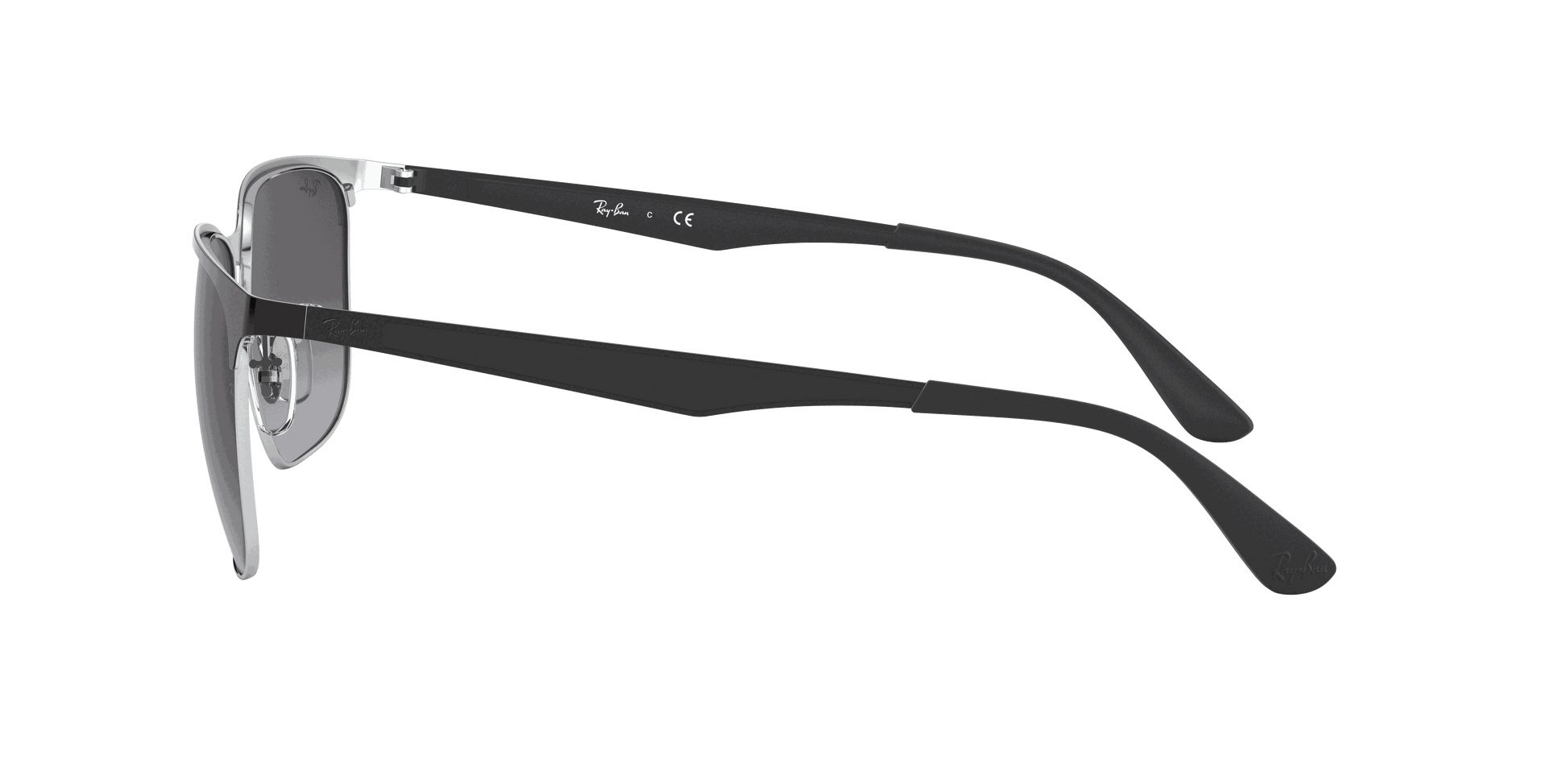 [Light Grey Gradient Dark Grey Lenses, Polished Black On Silver Frame]