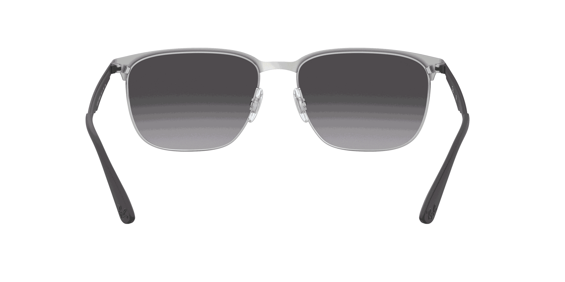 [Light Grey Gradient Dark Grey Lenses, Polished Black On Silver Frame]
