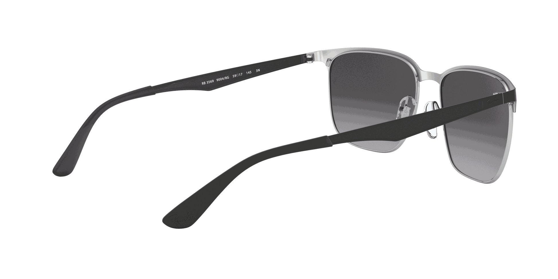 [Light Grey Gradient Dark Grey Lenses, Polished Black On Silver Frame]
