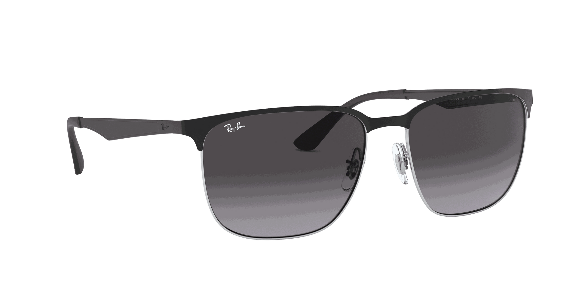 [Light Grey Gradient Dark Grey Lenses, Polished Black On Silver Frame]