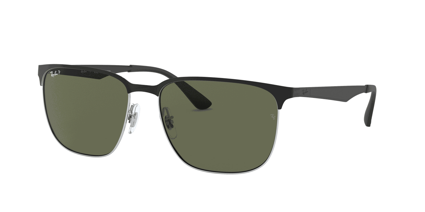 [G-15 Green Lenses, Polished Black On Silver Frame]