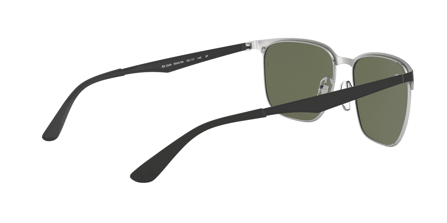 [G-15 Green Lenses, Polished Black On Silver Frame]