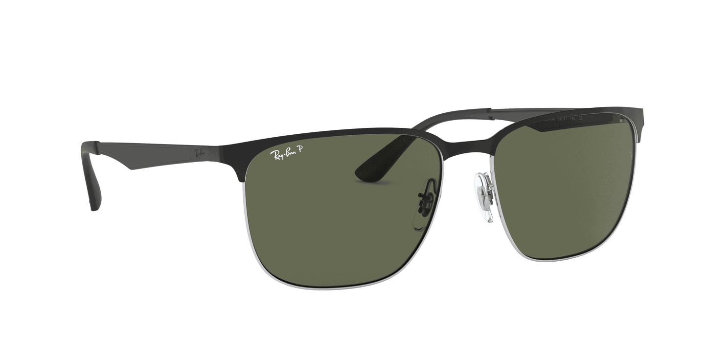 [G-15 Green Lenses, Polished Black On Silver Frame]