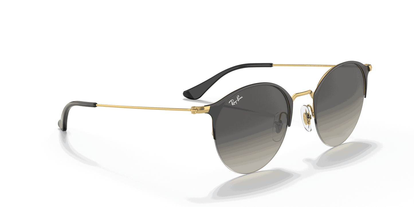 [Grey Gradient Lenses, Polished Black On Gold Frame]