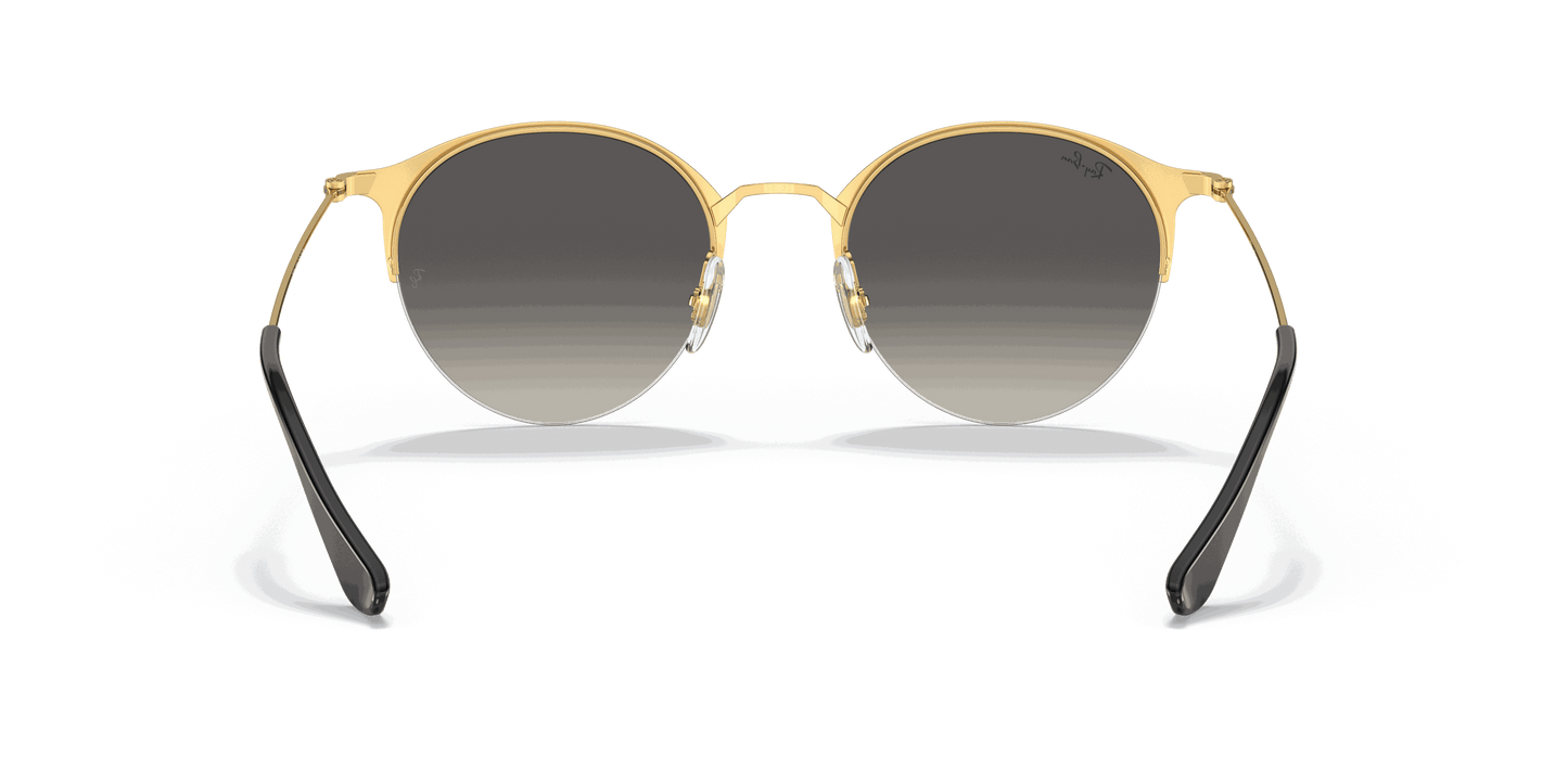 [Grey Gradient Lenses, Polished Black On Gold Frame]