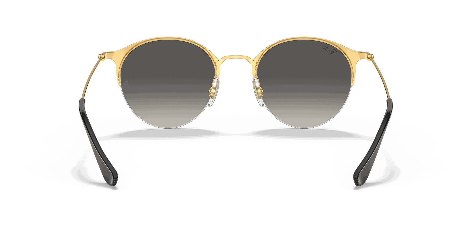 [Grey Gradient Lenses, Polished Black On Gold Frame]