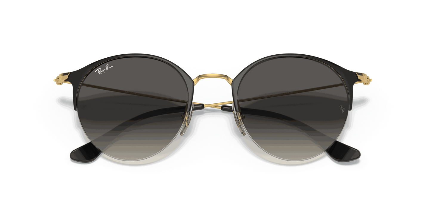 [Grey Gradient Lenses, Polished Black On Gold Frame]