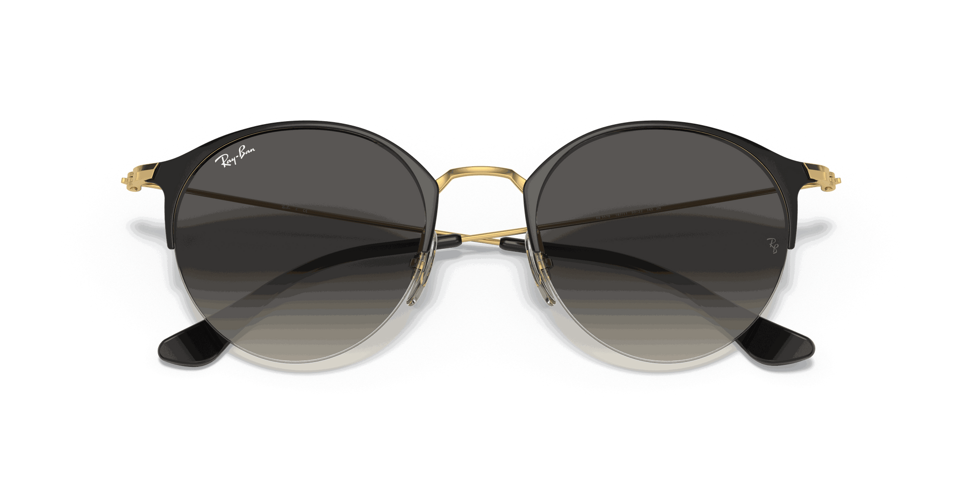 [Grey Gradient Lenses, Polished Black On Gold Frame]