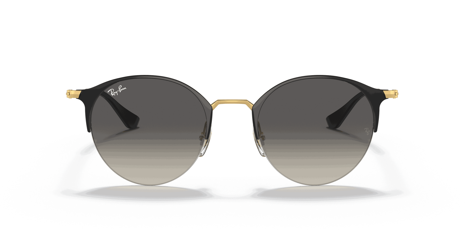[Grey Gradient Lenses, Polished Black On Gold Frame]