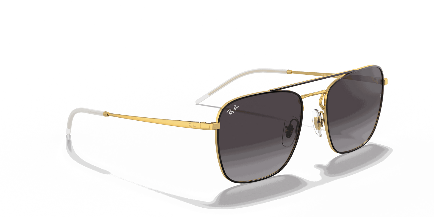 [Grey Lenses, Polished Black On Gold Frame]