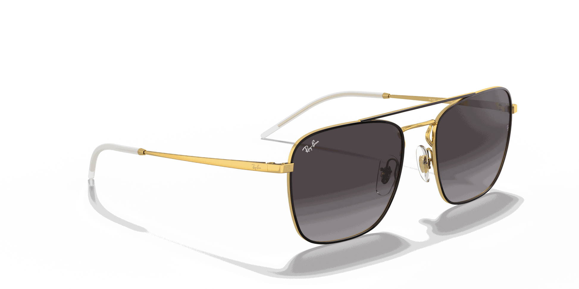 [Grey Lenses, Polished Black On Gold Frame]