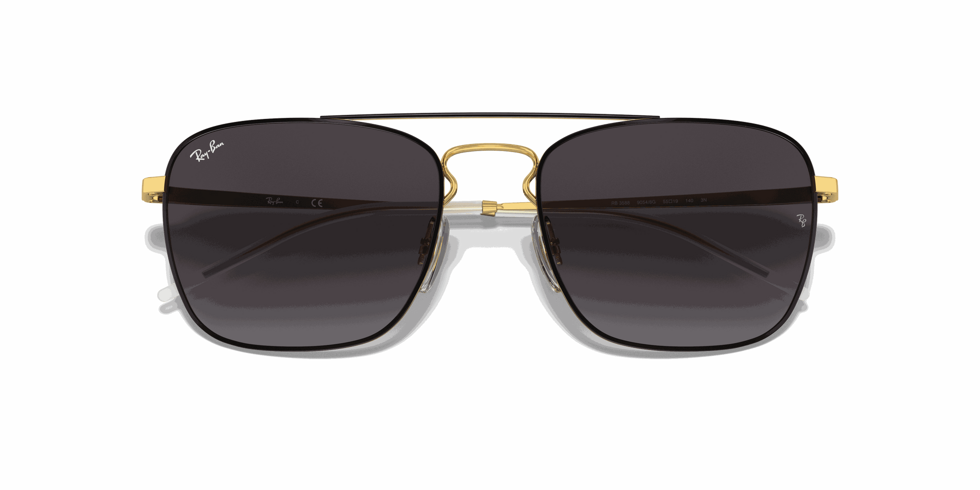 [Grey Lenses, Polished Black On Gold Frame]