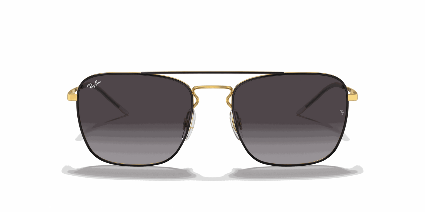 [Grey Lenses, Polished Black On Gold Frame]