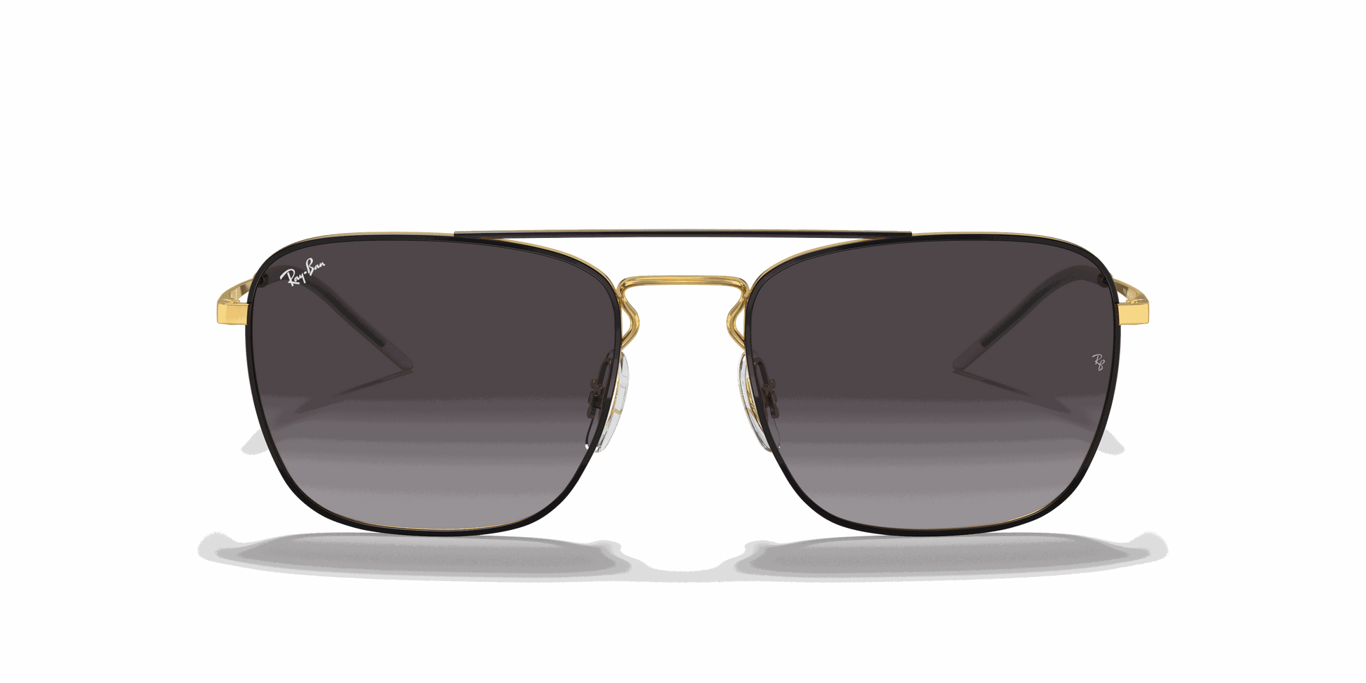 [Grey Lenses, Polished Black On Gold Frame]