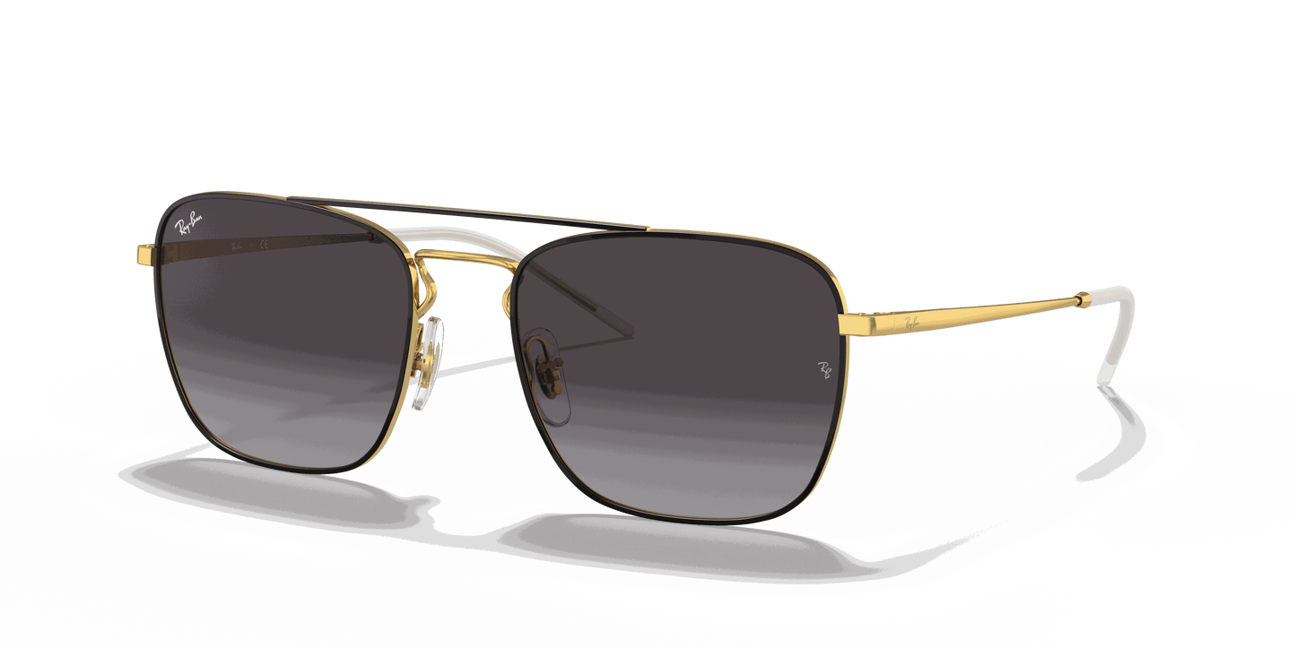 [Grey Lenses, Polished Black On Gold Frame]