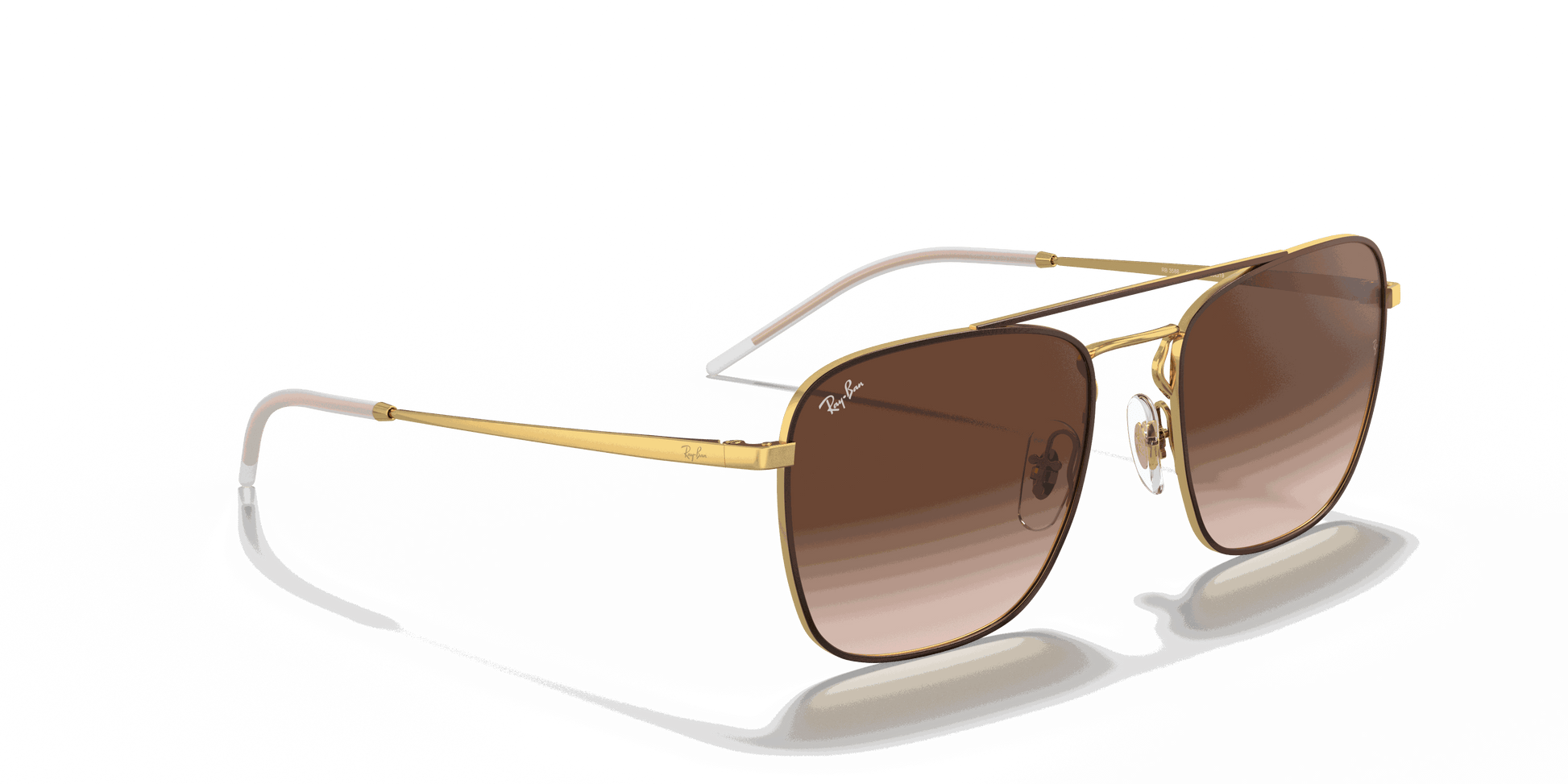 [Brown Gradient Dark Brown Lenses, Polished Brown On Gold Frame]