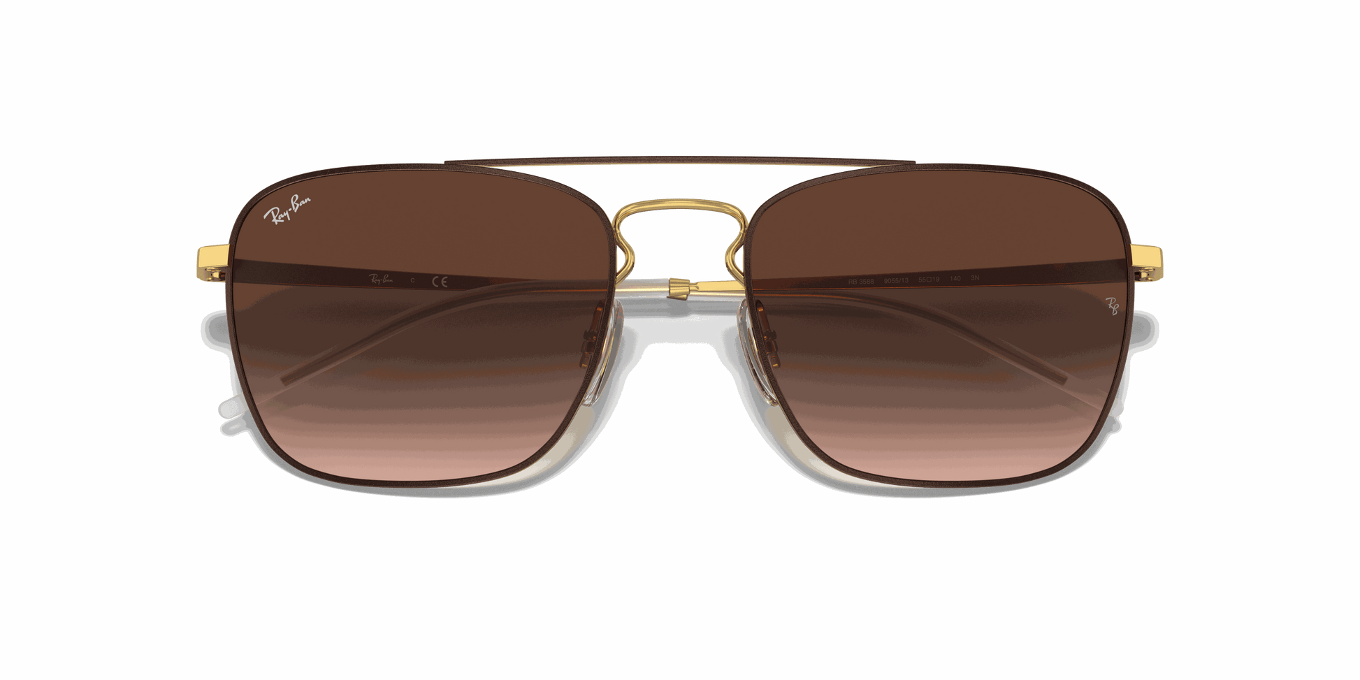 [Brown Gradient Dark Brown Lenses, Polished Brown On Gold Frame]