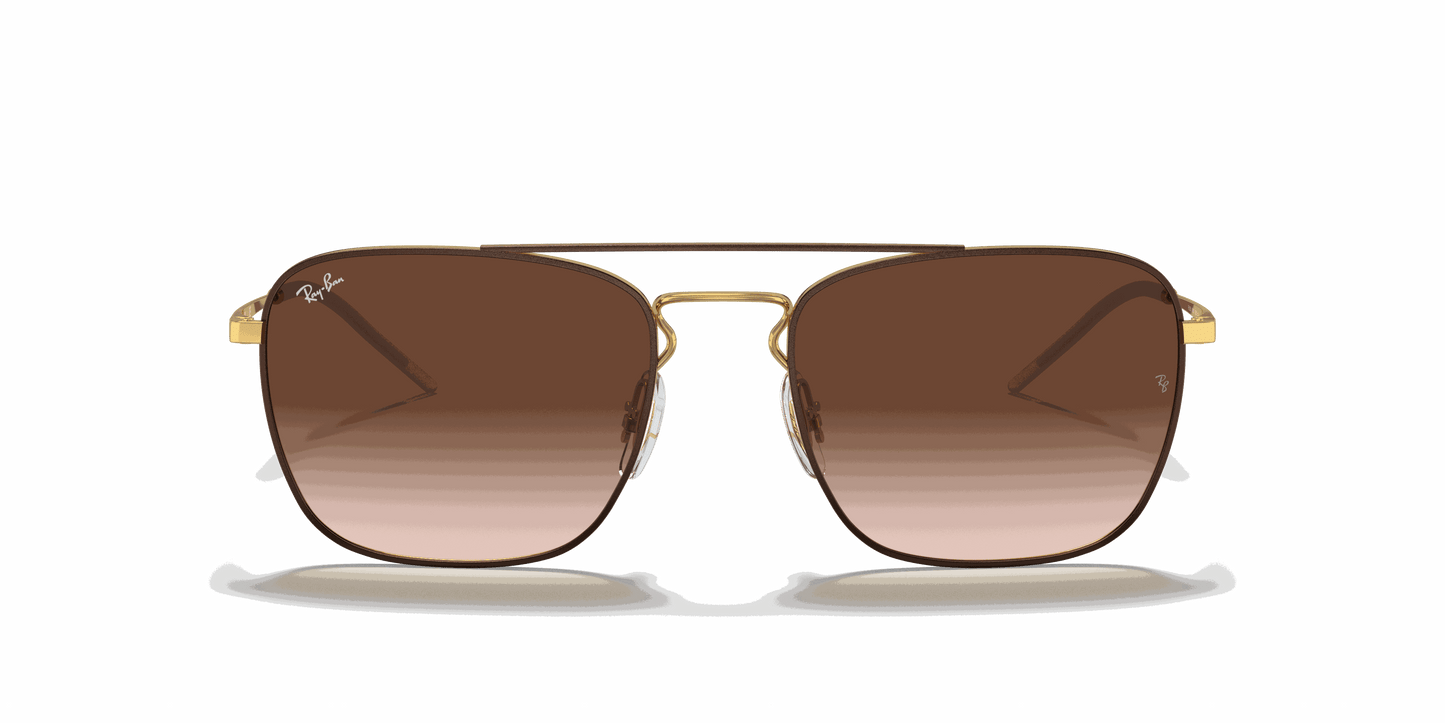 [Brown Gradient Dark Brown Lenses, Polished Brown On Gold Frame]