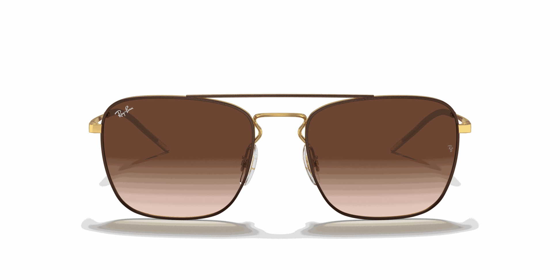 [Brown Gradient Dark Brown Lenses, Polished Brown On Gold Frame]