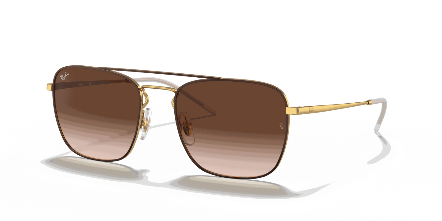 [Brown Gradient Dark Brown Lenses, Polished Brown On Gold Frame]