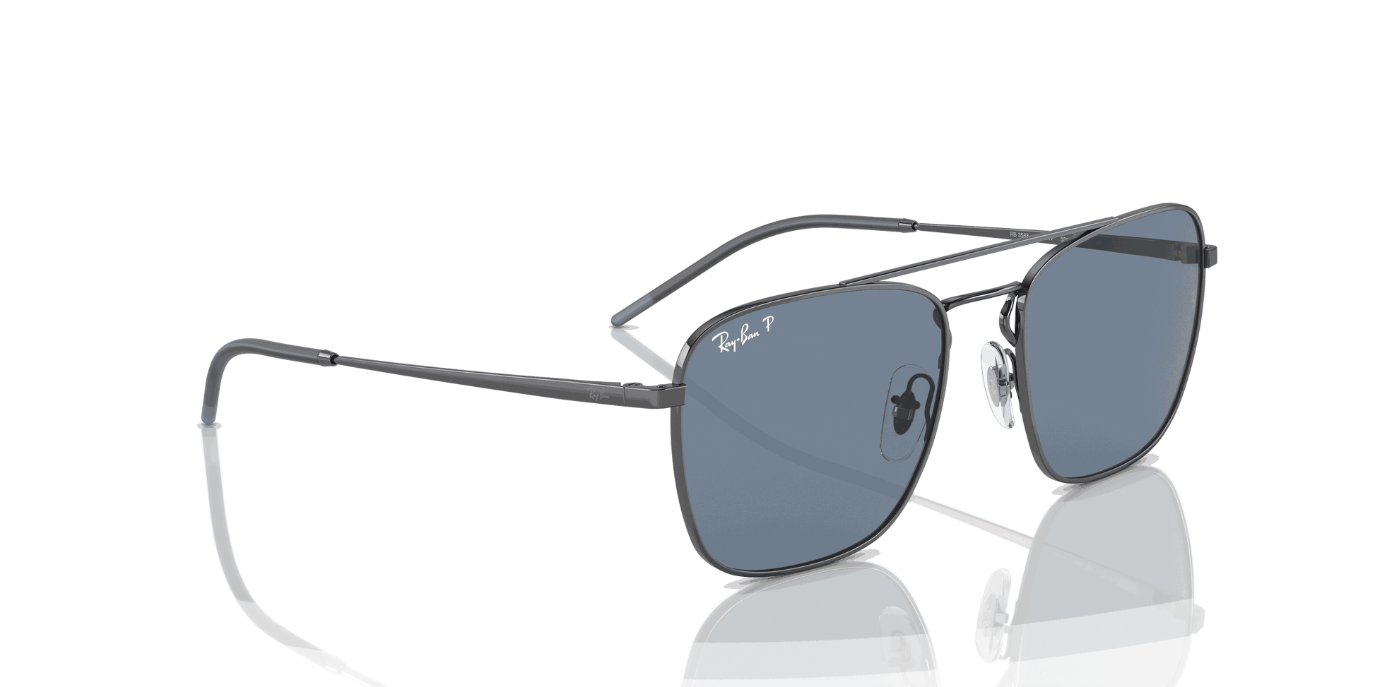 [Dark Blue Lenses, Polished Gunmetal Frame]