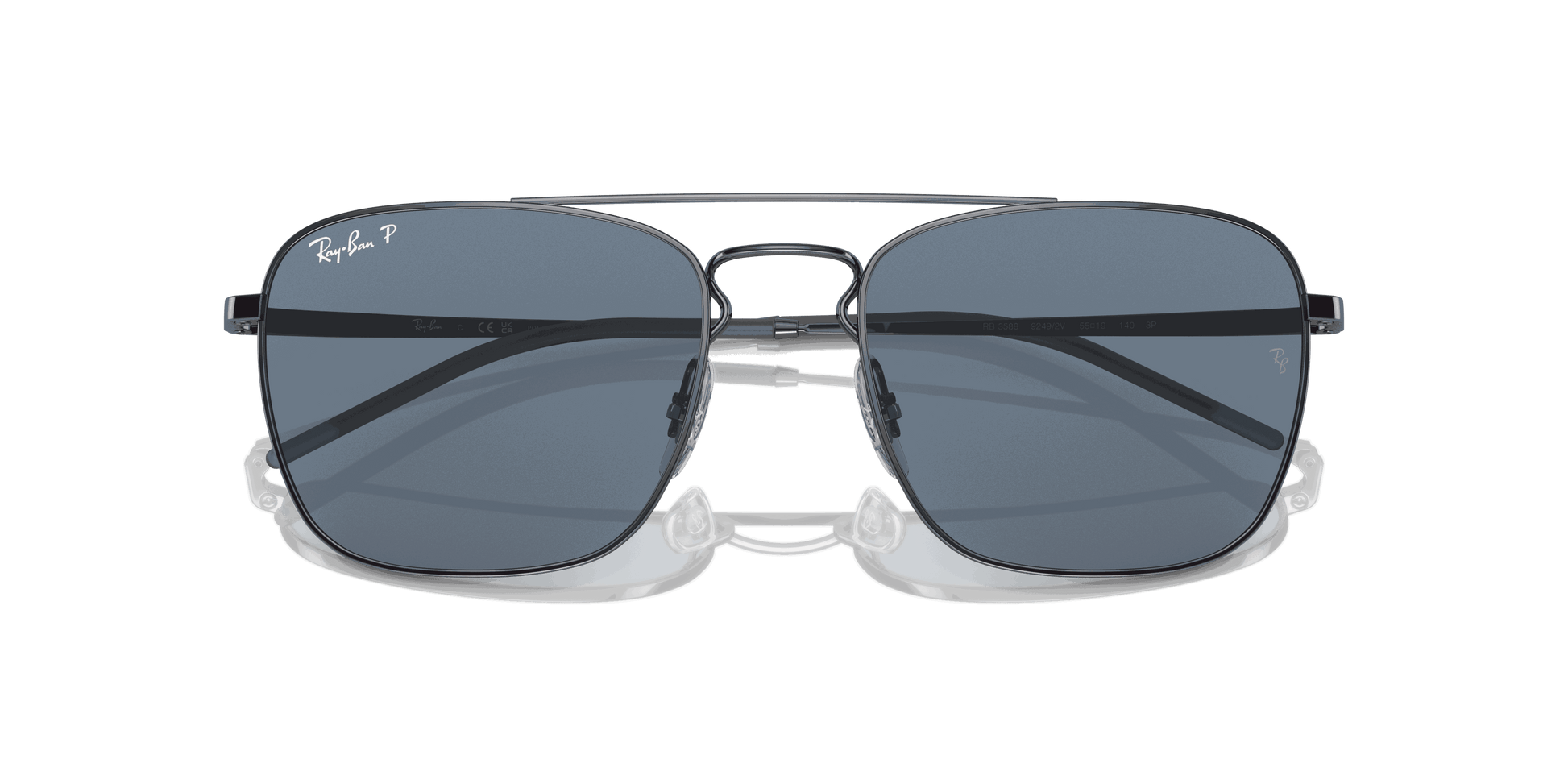 [Dark Blue Lenses, Polished Gunmetal Frame]