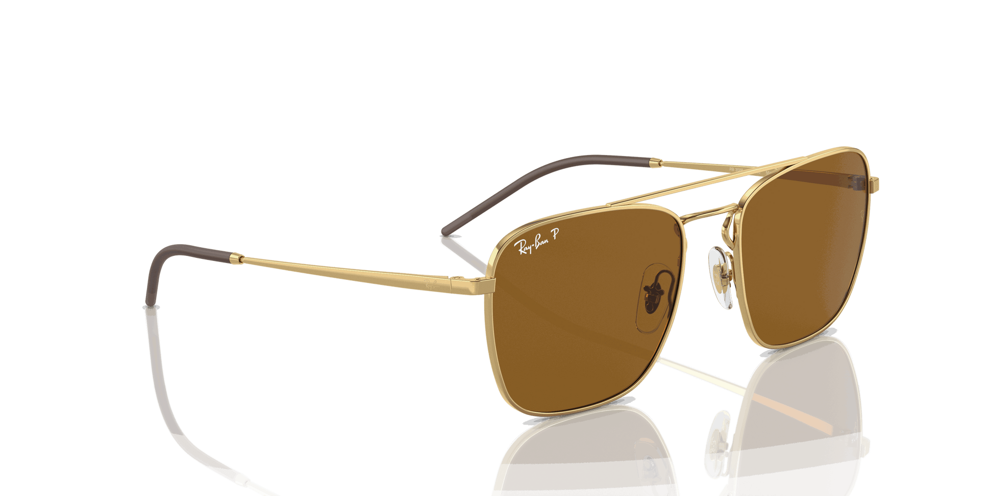[Dark Brown Lenses, Polished Arista Gold Frame]