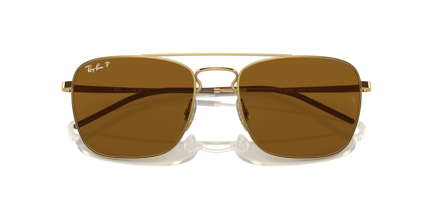 [Dark Brown Lenses, Polished Arista Gold Frame]