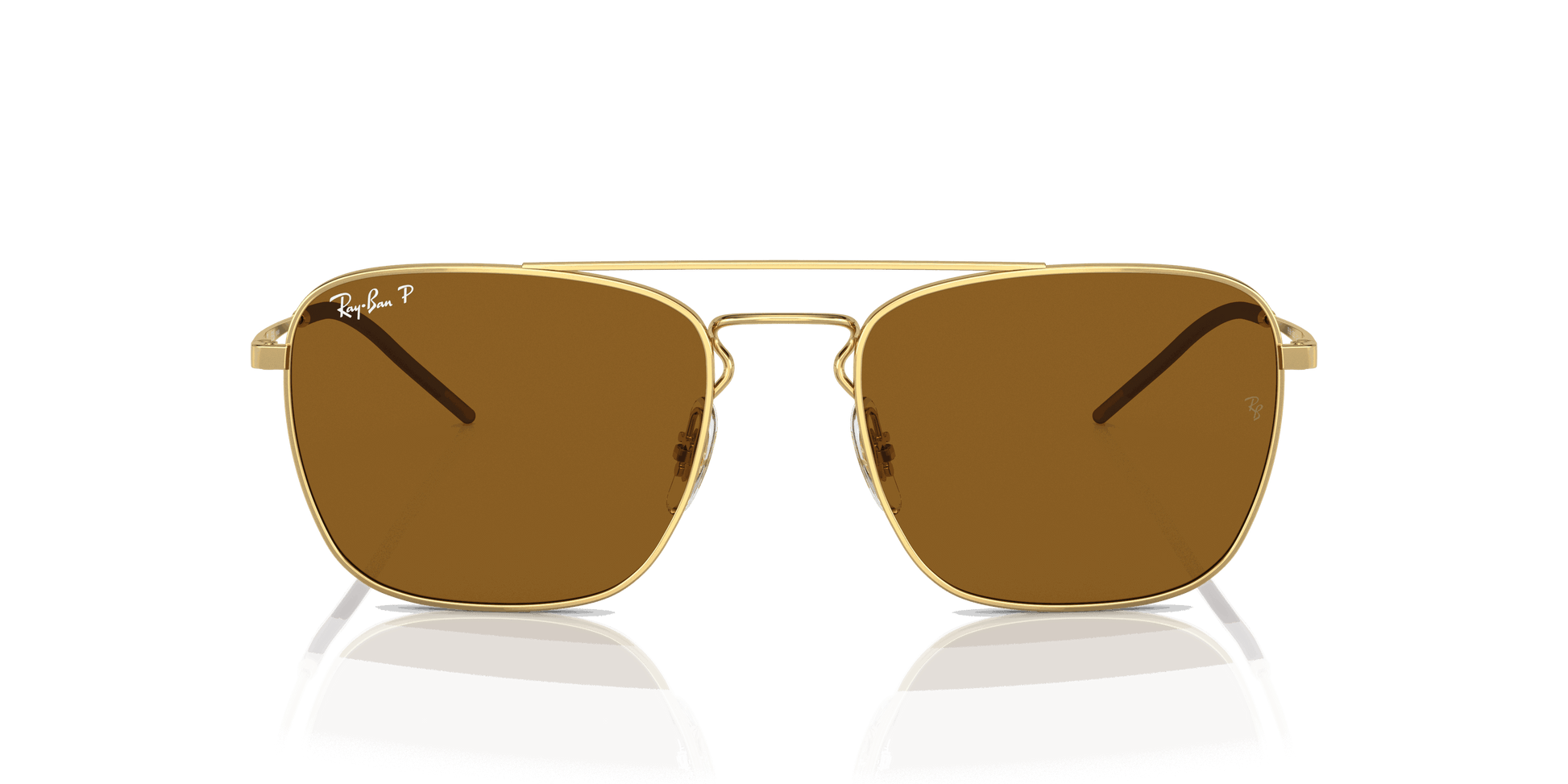 [Dark Brown Lenses, Polished Arista Gold Frame]