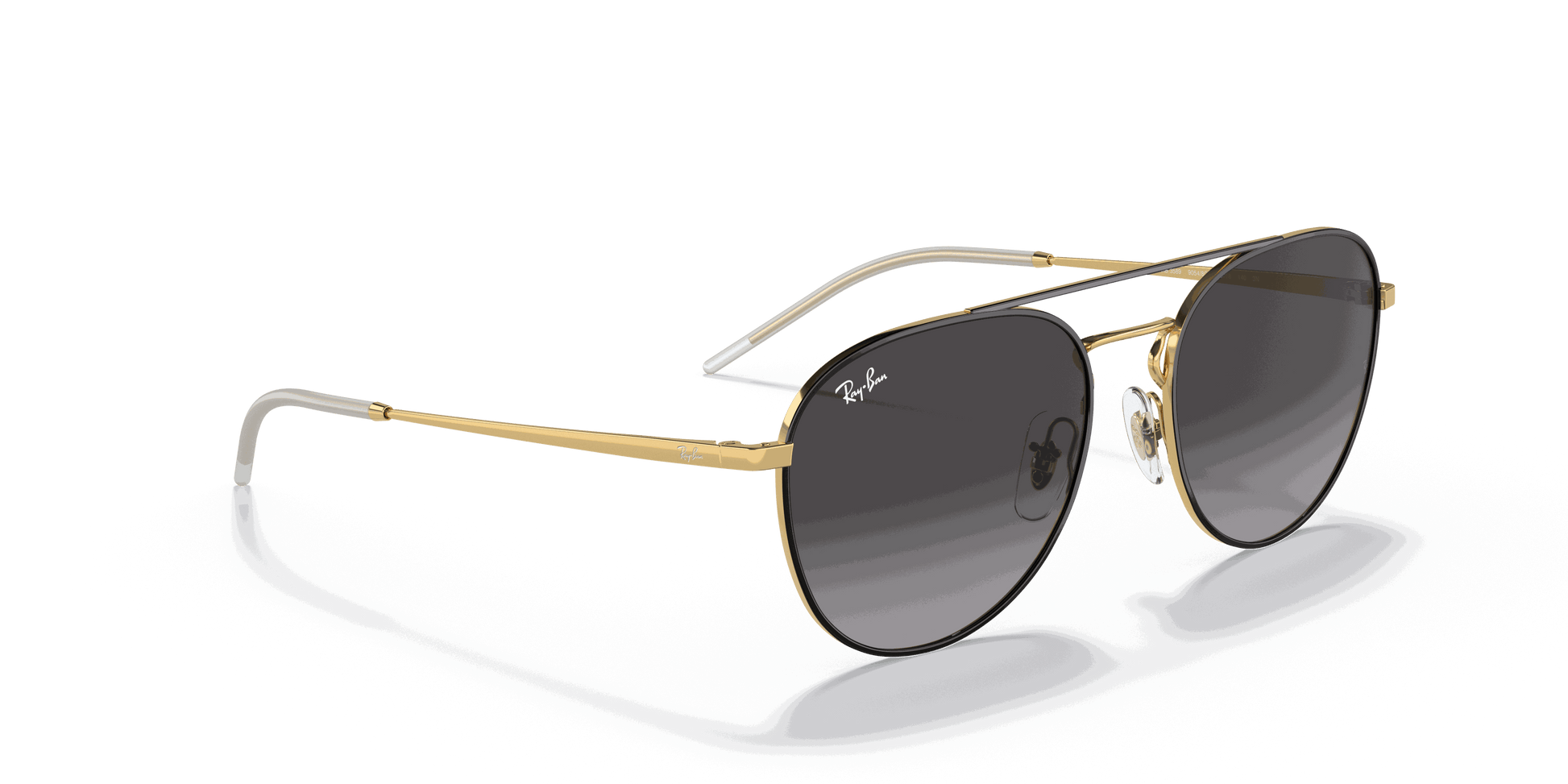 [Grey Lenses, Polished Black On Gold Frame]