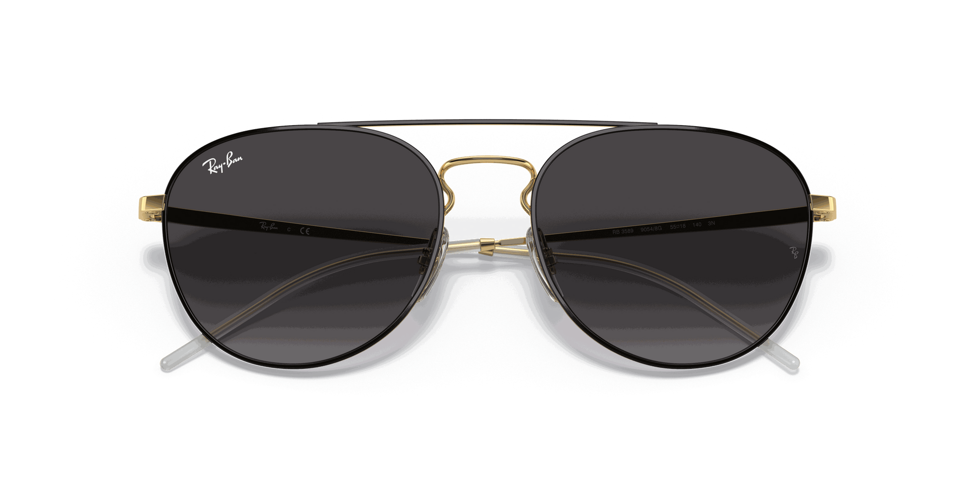 [Grey Lenses, Polished Black On Gold Frame]