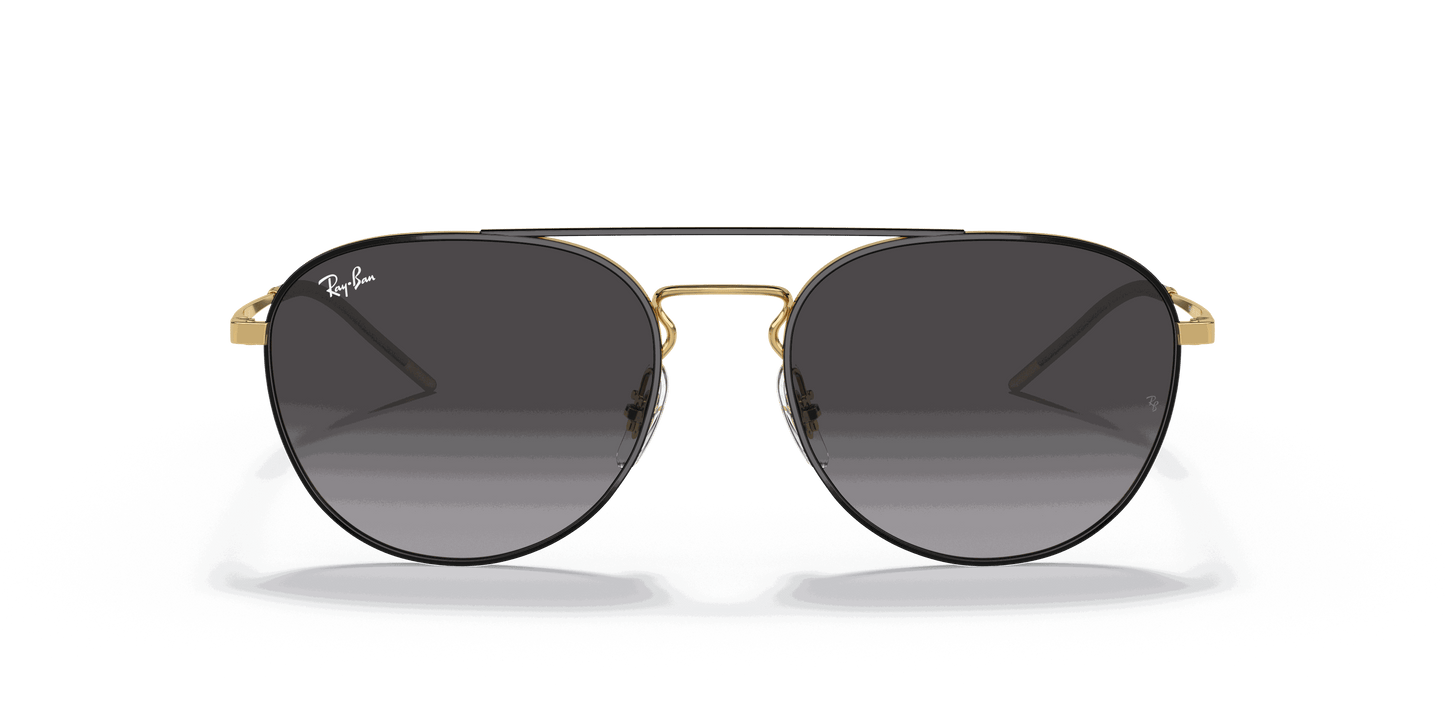 [Grey Lenses, Polished Black On Gold Frame]