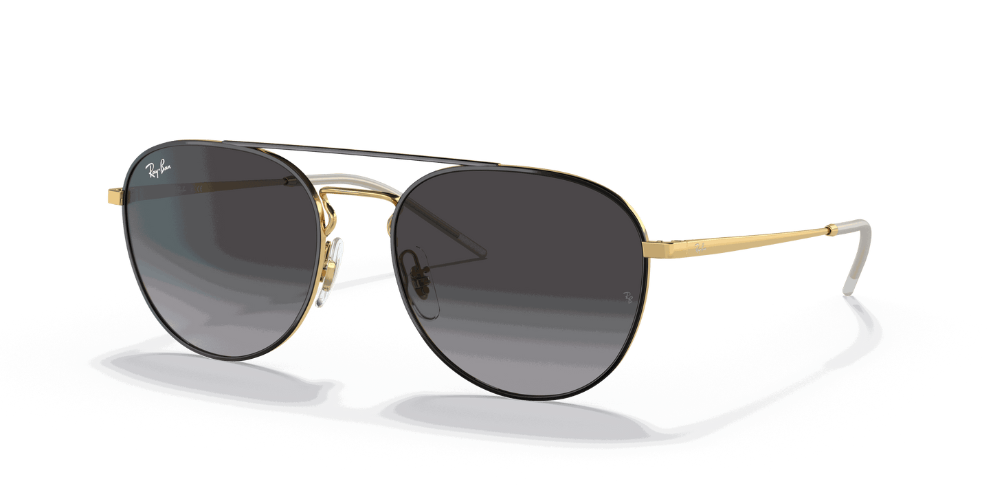 [Grey Lenses, Polished Black On Gold Frame]