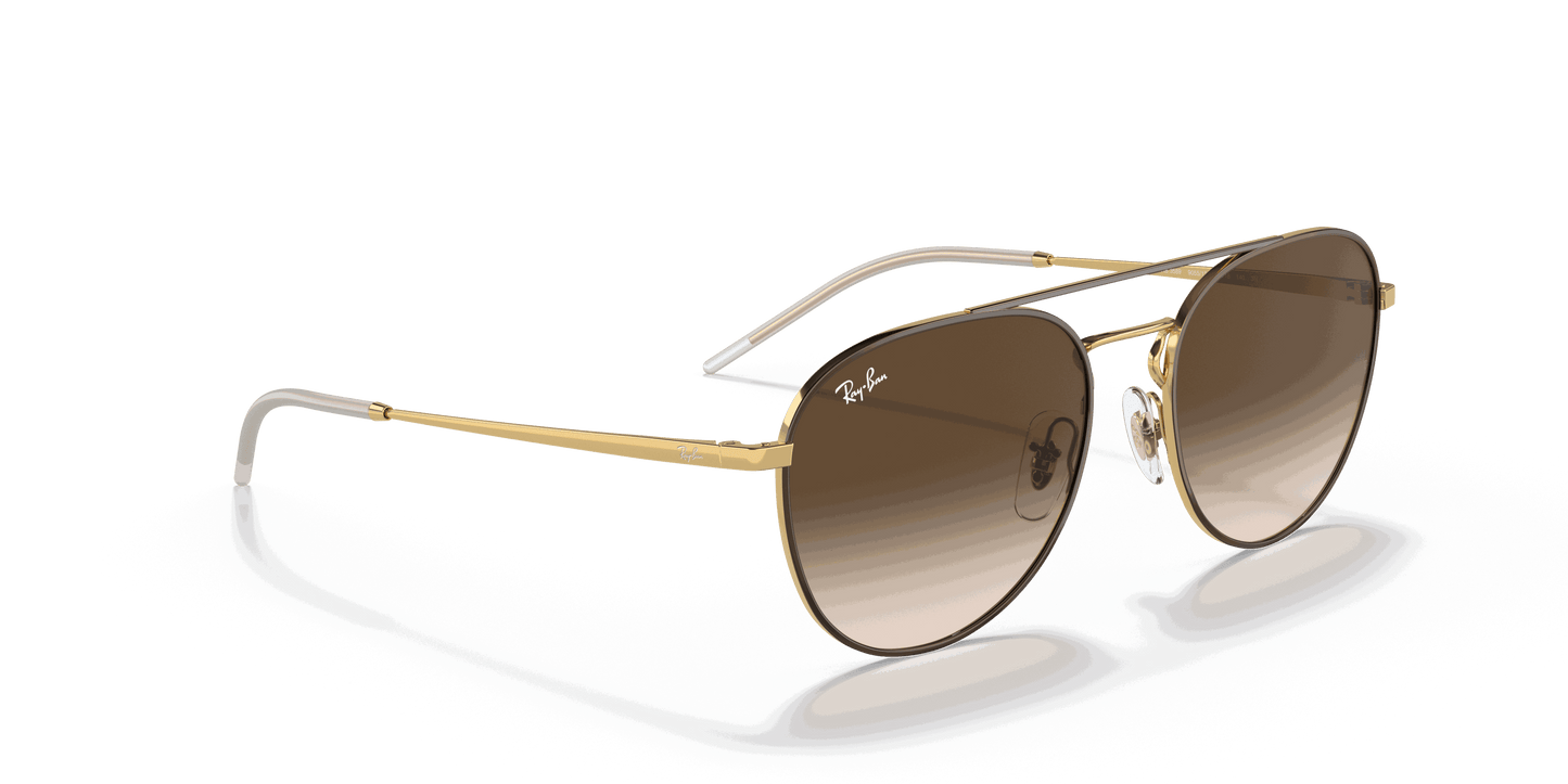 [Brown Gradient Dark Brown Lenses, Polished Brown On Gold Frame]