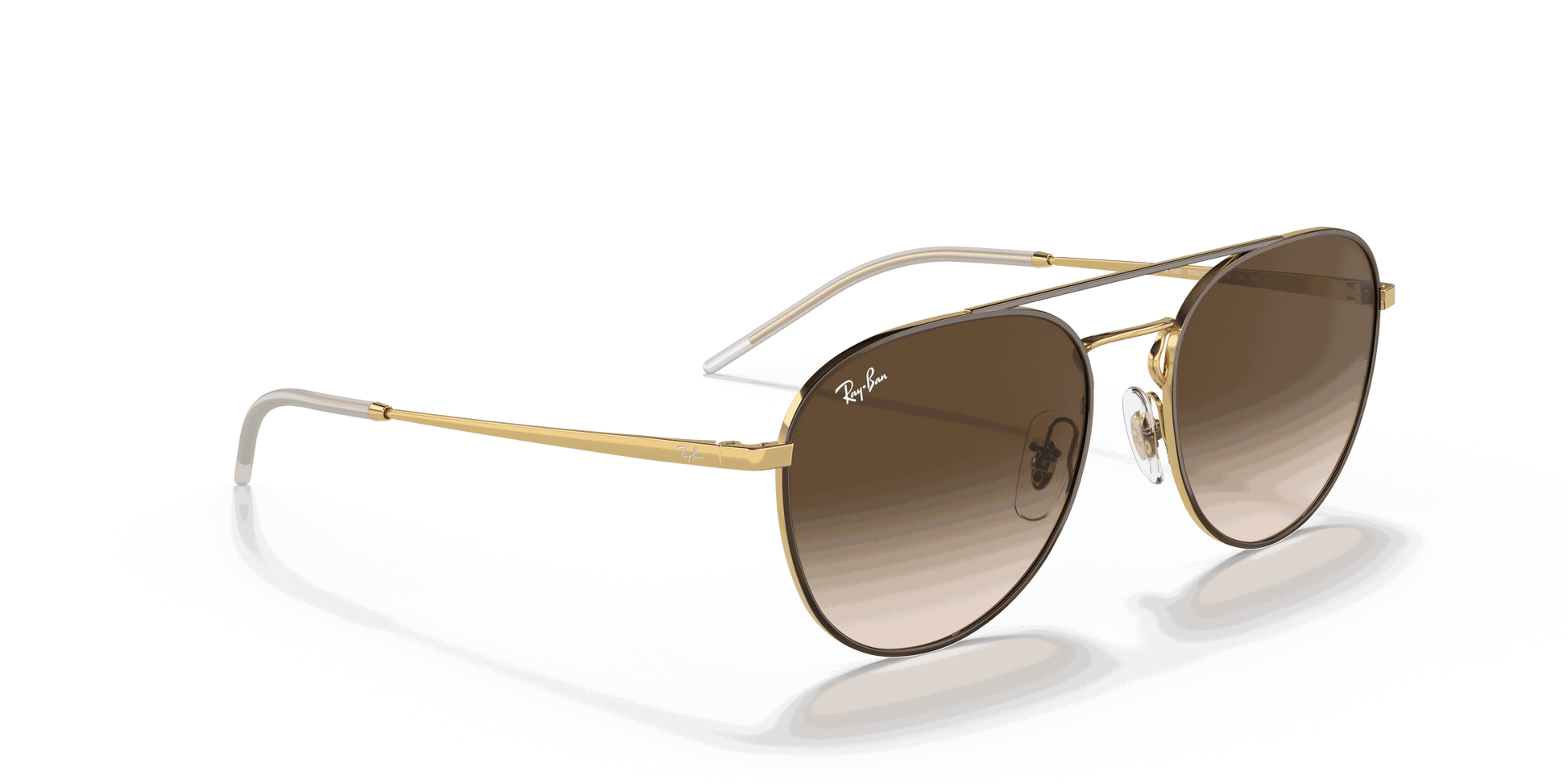 [Brown Gradient Dark Brown Lenses, Polished Brown On Gold Frame]