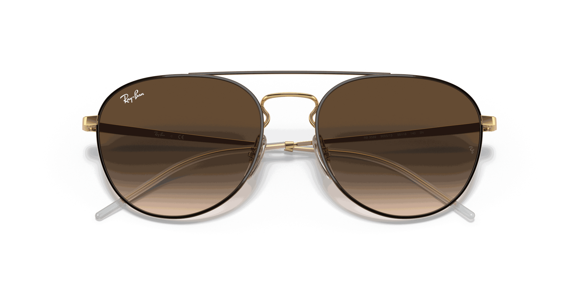 [Brown Gradient Dark Brown Lenses, Polished Brown On Gold Frame]