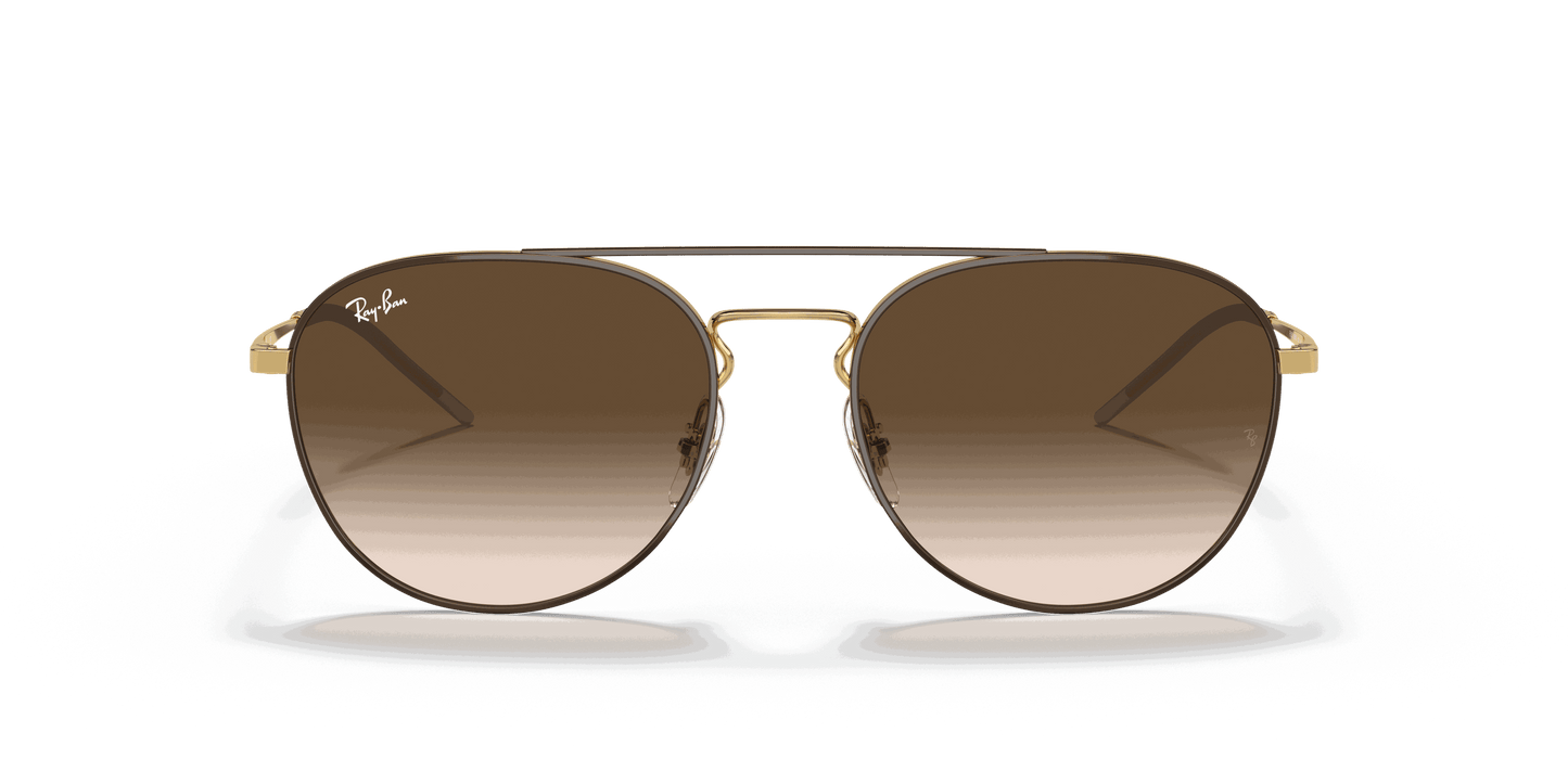 [Brown Gradient Dark Brown Lenses, Polished Brown On Gold Frame]