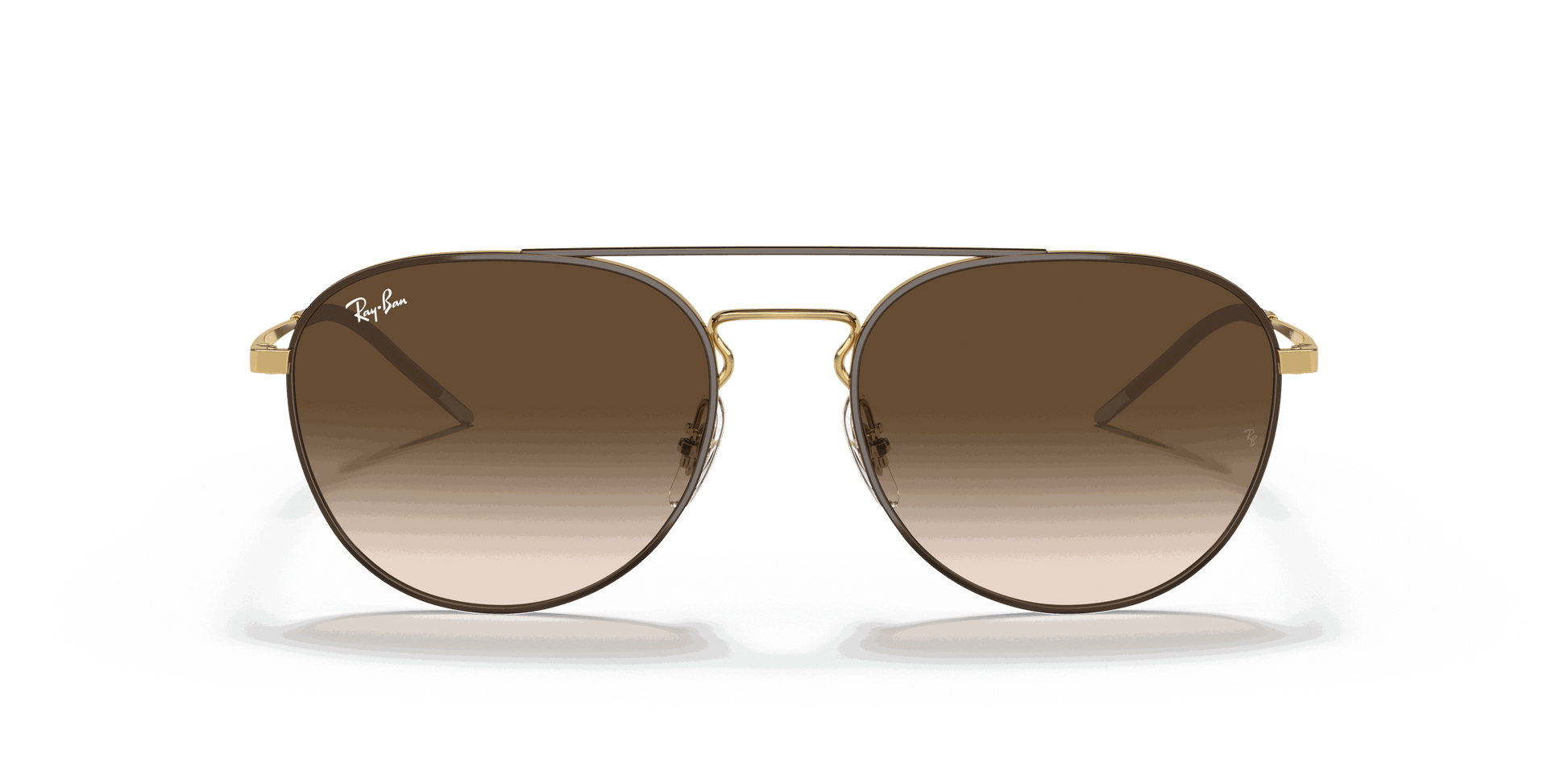 [Brown Gradient Dark Brown Lenses, Polished Brown On Gold Frame]