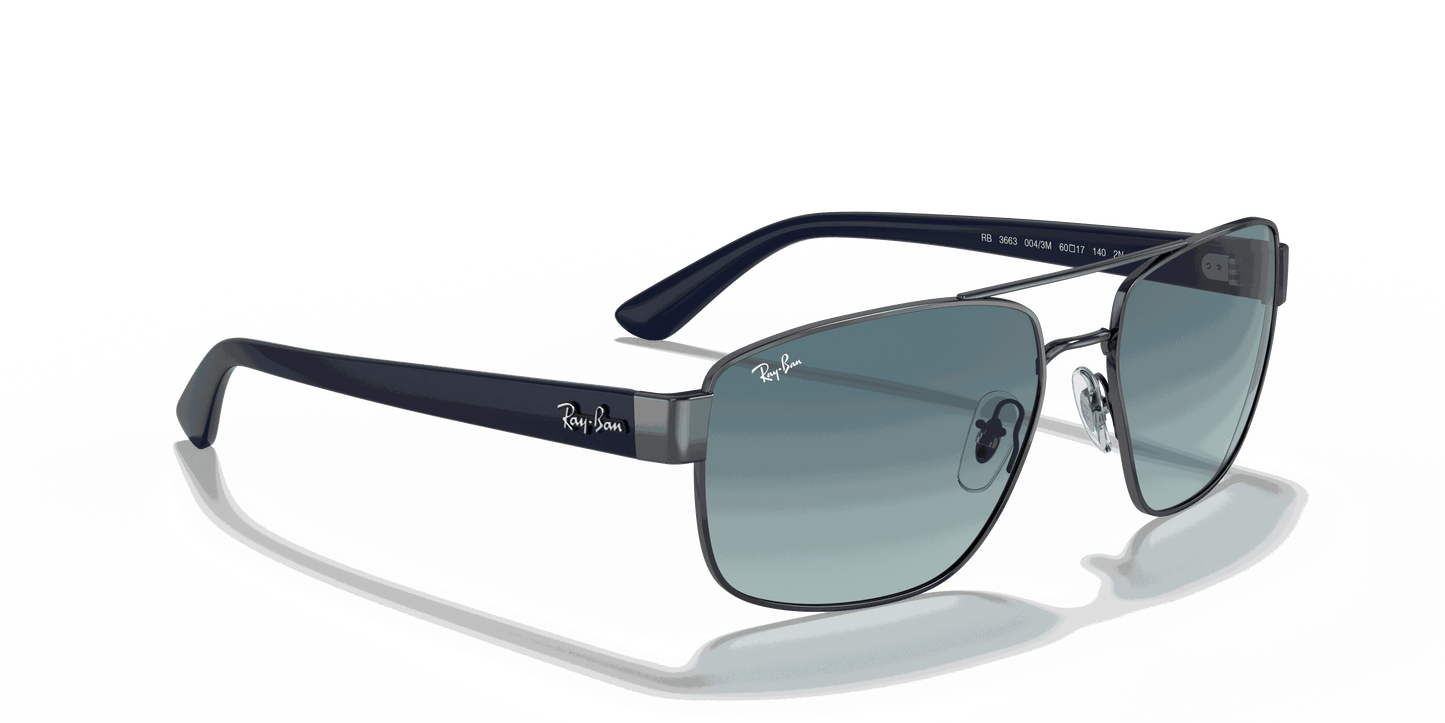 [Blue Gradient Grey Lenses, Polished Gunmetal Frame]