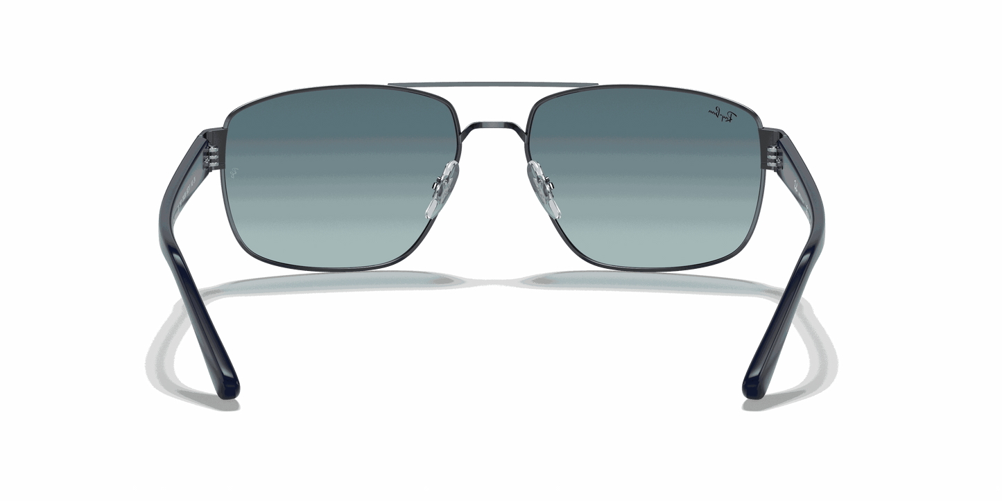 [Blue Gradient Grey Lenses, Polished Gunmetal Frame]