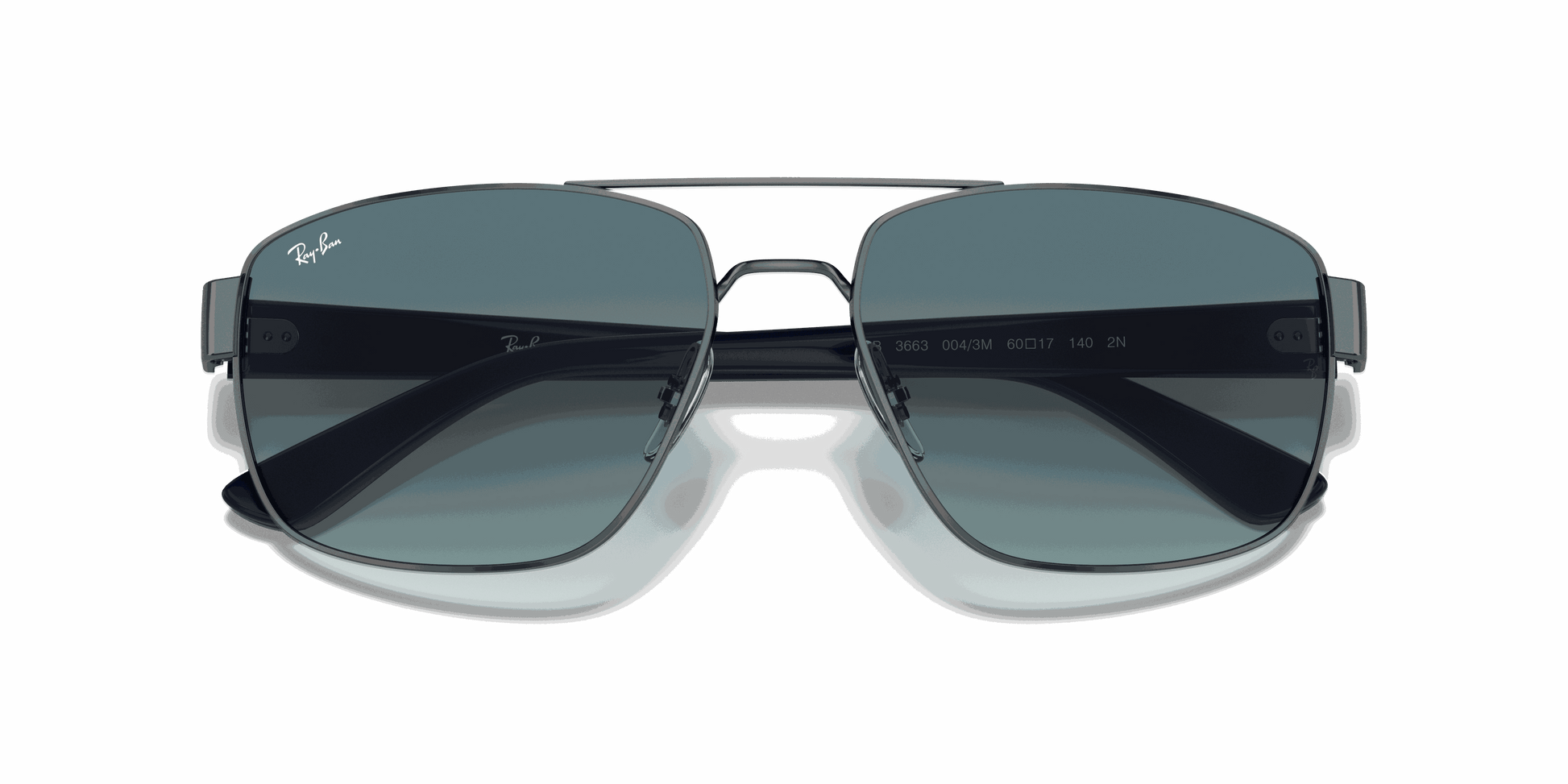 [Blue Gradient Grey Lenses, Polished Gunmetal Frame]
