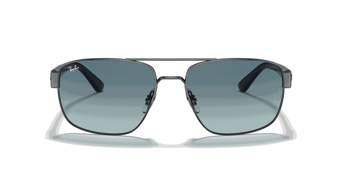 [Blue Gradient Grey Lenses, Polished Gunmetal Frame]