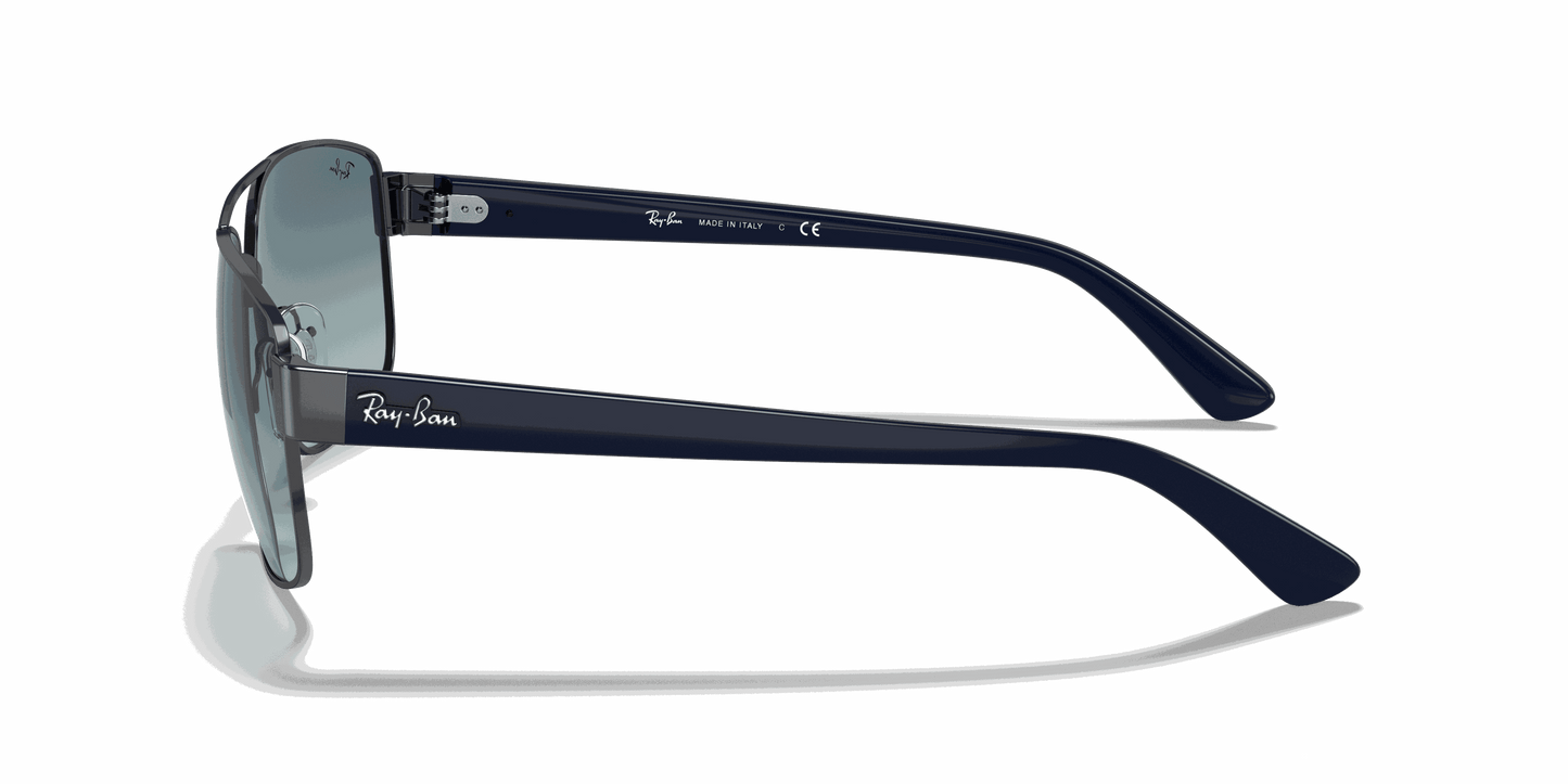[Blue Gradient Grey Lenses, Polished Gunmetal Frame]