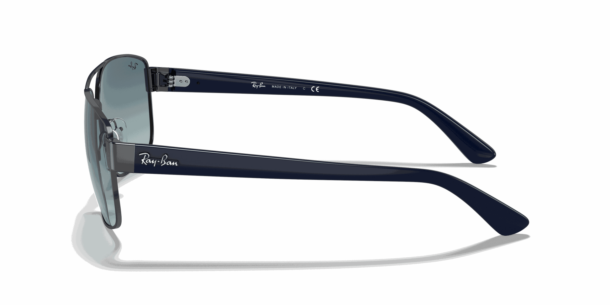 [Blue Gradient Grey Lenses, Polished Gunmetal Frame]