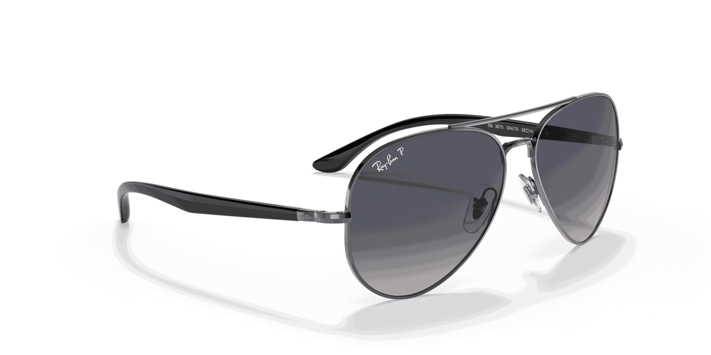 [Blue/Grey Lenses, Polished Gunmetal Frame]