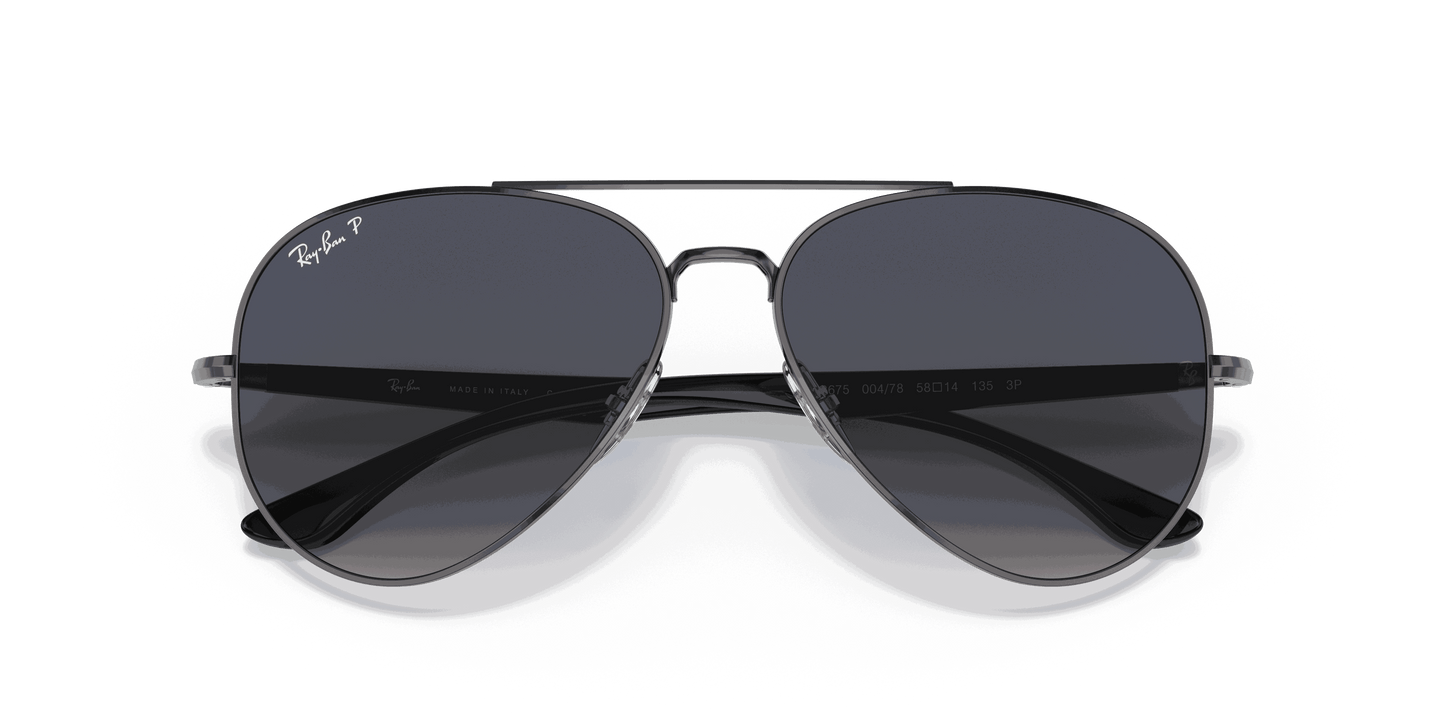[Blue/Grey Lenses, Polished Gunmetal Frame]