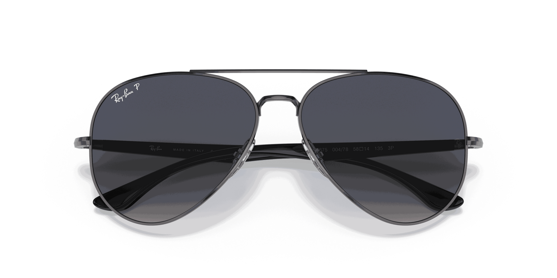 [Blue/Grey Lenses, Polished Gunmetal Frame]