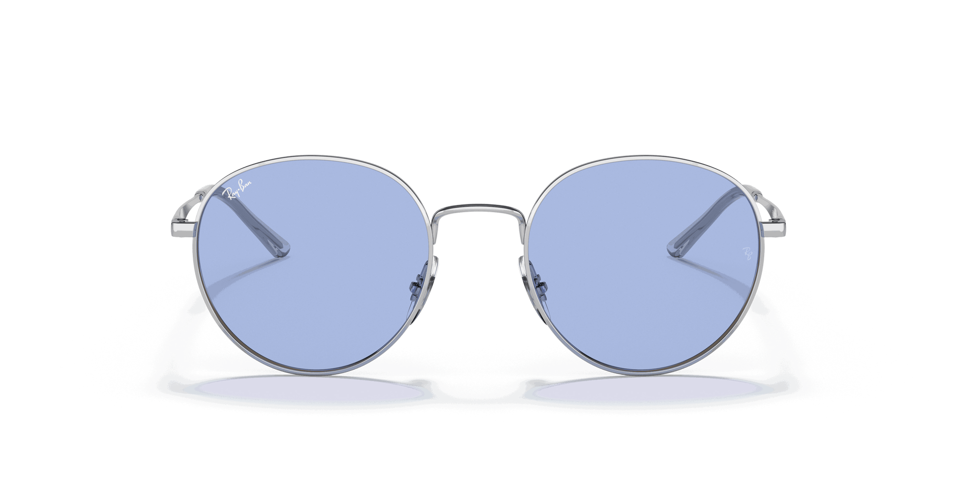[Blue Classic Lenses, Polished Silver Frame]